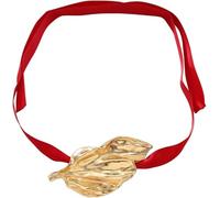 TYIM7 Vintage Alloy Leaf Necklace With Ribbon For Women .AT7