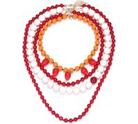 TYIM7 Vintage Handmade Bead Multi Layer Stacked Halloween Pumpkin Pendant Necklace For Women .AT7