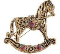 TYIM7 Vintage Rocking Horse Brooch Brooches and Pins for women for Fashion Lapel Pin Ladies Jewelry Charms .AT7