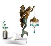 Tyinerc Applique Murale avec Lanterne, 20 Centimètres Fonctionne Sur Piles, Applique Murale En Forme De Sirène Avec Lanterne, Pour Maison De Plage Chambre Salon Salle De Bain Galerie Couloir Villa