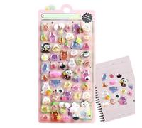 Tyinerc Autocollants animaux mignons - Jouets mignons 3D lumineux pour filles - Autocollants pour filles de dessin animé - Pour les tout-petits Jouets Carnets de notes Trousse Tablettes Gobelet École