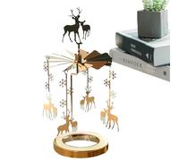 Tyinerc Bougeoir tournant,Bougie Parfumée Chandelier Rotatif à Plateau Rond Thermique | Bougie de décoration de rêve de Lanterne tournante, Porte-Bougie Chauffe-Plat Rotatif en métal
