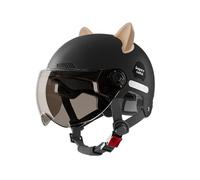 Tyinerc Demi-casque de moto, demi-tête, casque de protection de vélo, casque de protection vintage, avec visage ouvert, accessoire pour moto électrique pour cruiser, scooter,