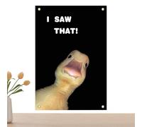 Tyinerc Drapeaux drôles de chambre à coucher, tapisseries amusantes - Bannière murale de canard - Panneau mural drôle - Art national avec 4 œillets en laiton pour adolescents, filles, étudiants