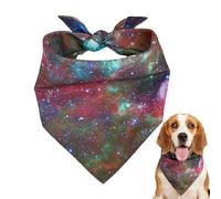 Tyinerc Écharpe Triangulaire pour Animaux de Compagnie, Bandanas pour Chiens | Foulard Bandana pour Chien Violet Bleu Espace - Bandanas lavables pour Chiot garçon, Foulard réglable en Triangle étoilé