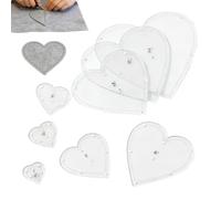 Tyinerc Gabarit de - 8 Pochoirs Acryliques Coeur | Kit de Patrons de Quilting | pour le marquage sur tissu, débutants, femmes, activités familiales, fêtes, anniversaires, loisirs