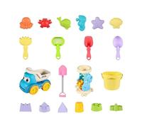 Tyinerc Jeux de Plage pour, 20 pièces de Jeux de Sable vifs avec Seau et pelles, Jouets Sensoriels d'Extérieur, pour Activités en Extérieur, Jardin, Cour, Camping, Pique-Nique, Piscine,