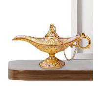 Tyinerc Lampes Génie Magique d'Aladdin,Lampe de Souhait rétro en métal sculpté - Ornement de Noël de Lampe Magique, décoration de Table de fête de Mariage à la Maison