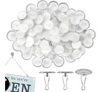 Tyinerc Lot de 100 crochets de plafond adhésifs transparents adaptés au plafond | Crochets transparents | Convient pour l'entrée salle de bain salon ainsi que la maison, la douche, la cheminée