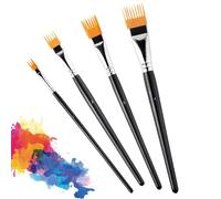 Tyinerc Lot de 4 pinceaux de peinture - Multifonctionnel - Kit portable pour studio de peinture - Pour studio, extérieur, Halloween, anniversaire, salle de classe, voyage, loisirs, adultes, enfants