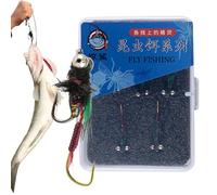 Tyinerc Lot de 5 leurres de pêche à la mouche - Pour la pêche à la truite - Avec hameçons - Accessoires de pêche pour eau douce, rivières, lacs et ruisseaux par temps couvert dans les premières heures