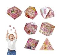 Tyinerc Lot de 7 dés en résine colorés avec Chiffres - Marquage Clair - Ensemble de dés - Jouet éducatif - Cube de Jeu Standard pour la Maison, l'école, Les Voyages