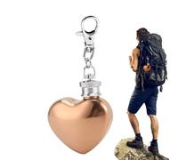 Tyinerc Petite bouteille, 3 cl Récipient à vin en forme de cœur avec porte-clés, petite bouteille pour le sac, pour extérieur pique-nique randonnée voyage camping hommes fête road trip