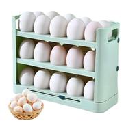 Tyinerc Porte-Oeufs - Boîte à 3 Couches avec Poignées - Rangement à 3 Niveaux pour Œufs sur Plan de Travail | pour Congélateur Plan de Travail Garde-Manger Armoire Camping Appartement Ferme Maison