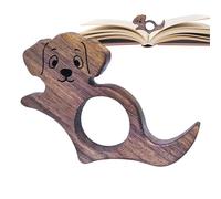 Tyinerc Porte-page pour Lecture,Signet Pouce Chien,Accessoires de Lecture en Bois pour Maintenir les Pages | pour Étudiant Dévoreur de Livres Femme Bibliothèque Bureau École