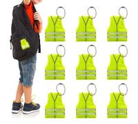 Tyinerc Safety Reflector Pendentif - Réflecteur de sécurité enfant étanche pour cartable - 9 pièces en forme de gilet lumineux dans l'obscurité - Porte-clés pour promenade de chien - Cyclisme