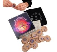 Tyinerc Set de Runes de Sorcière | Matériel De Divination Du Destin,Runes Gravées Portables | pour Débutants Passionnés Collectionneurs Artistes Écrivains Méditation Anniversaire Fêtes et Événements à
