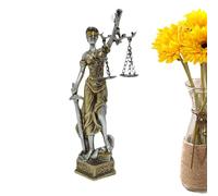 Tyinerc Statue de déesse de l'équité de la Justice, Statue de Dame de Justice en résine | Sculpture Romaine de déesse de la Loi Aveugle - Statue de Dame Justice Finition Bronze, pour Salon, Maison,
