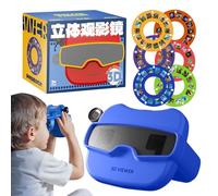Tyinerc Visionneur 3D pour, Jouet éducatif interactif avec 6 Rouleaux d'image, observateur de Rouleaux d'image 3D, Aussi Bien pour Les Filles à partir de 3 Ans, pour l'école Maternelle, Les