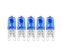 TYKGSQIP Ampoule halogène G9 recouverte de bleu, dimmable, lumière blanche chaude, socle standard G9 à deux broches, ampoule en verre bleu pour lustres (3PCS/230V 25W)