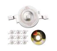 TYKGSQIP Diode émettrice LED haute puissance 3V 12PCS puce LED à haute lumière de 3W Blanc froid lampe torche DIY MR16 GU10 dissipateur thermique sans étoile en aluminium (1W/Lumière naturelle 4000K)
