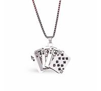 TYLDBNF Accessoires 925 Sterling Silver Ace Of Spades Collier pour hommes et femmes, Lucky Ace of Spades Collier Statement Poker Ace Luck