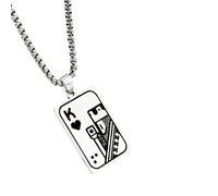 TYLDBNF Accessoires 925 Sterling Silver Ace Of Spades Collier pour hommes et femmes, Lucky Ace of Spades Collier Statement Poker Ace Luck