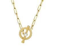 TYLDBNF Accessoires Collier à Bascule de Fleur pour Femmes, 925 Sterling Silver Charms Fleur Toggle Clasp Choker Shell Incrug Toggle Paperclip chaîne - Cercle, Collier de Pendentif Cardiaque