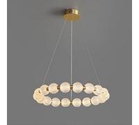 TYLDBNF Bijoux Lustre Moderne Anneau de Bouddha Bouddha Perle Chandelier, Lustre à Anneau à LED, Chandelier de Collier Simple, pour étude de la Chambre à Coucher, Laiton, 98 * 8cm (62 * 8cm) Bijoux