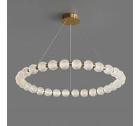 TYLDBNF Bijoux Lustre Moderne Anneau de Bouddha Bouddha Perle Chandelier, Lustre à Anneau à LED, Chandelier de Collier Simple, pour étude de la Chambre à Coucher, Laiton, 98 * 8cm (62 * 8cm) Bijoux