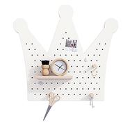 TYLDBNF Ensemble d'organisateur Mural en Panneau perforé en Bois pour Chambre d'enfant/Jardin d'enfants/Maison, Petit Support de présentoir modulaire Blanc avec étagère et Crochets (Style :