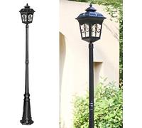 TYLDBNF Lampadaire d'extérieur 210 cm, lampadaire d'extérieur, Pilier en Aluminium, Lampe de Jardin, Chemin, Pilier en Verre, Lanterne de Cour, Lampe de Chemin, lampadaire étanche IP65.