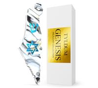 TYLDUM Genesis Mezuzah for Door - Modern Acrylic Mezuzah Case Without Kosher Scroll - Handmade in Canada Judaica Gift, Weatherproof, Jewish Artisan Design, Clear Case (Map with Star, White Marble)