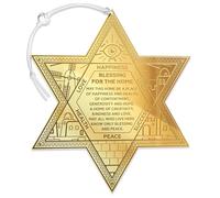 TYLDUM Magen David Jewish Home Blessing - Décoration murale juive en plexiglas 3 couleurs, décoration juive moderne, cadeau de pendaison de crémaillère, fabriqué au Canada par un artisan juif (miroir