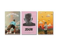Tyler Poster The Creator Music Vintage Lot de 3 affiches sur toile pour décoration de chambre 20 x 30 cm Style 3 pièces