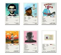 Tyler The Creator Lot de 6 affiches sur toile sans cadre pour décoration de chambre à coucher, bureau, chambre à coucher, sans cadre, 20 x 30 cm