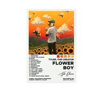 Tyler The Creator Poster avec liste de suivi pour garçon et fleur 1 toile Poster Décoration murale Peinture pour salon Chambre Décoration Sans cadre 20 x 30 cm