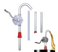 Tylulikaty Pompe à tambour en aluminium de 48 à 190 litres, transfert de liquide manuel, pompe à baril rotative pour essence, huile, carburant, diesel, kérosène, fluide hydraulique