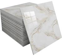 tylxayoxa Autocollants For Carreaux De Marbre, Auto-adhésifs For Murs, Panneaux Plafond En PVC, Douche Étanche, Flexible Et Résistant Aux Fissures, Facile À(D,100 tiles)
