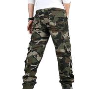 tylxayoxa Hommes 8 Poches Coton Camouflage Combat Combat Cargo Pantalon Hommes Randonnée Travail Pantalon Tactique Cargo Pantalon (Color : Grün, Size : XXL)