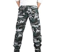 tylxayoxa Hommes 8 Poches Coton Camouflage Combat Combat Cargo Pantalon Hommes Randonnée Travail Pantalon Tactique Cargo Pantalon (Color : Blau, Size : XXL)