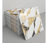 tylxayoxa Panneaux Muraux En Marbre Peler Et Coller, Carreaux De Dosseret Imperméables Auto-adhésifs 30x30cm For Cuisine, Salle Bain Douche(B4,50 tiles)