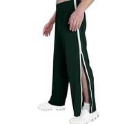 tylxayoxa Pantalon De Rééducation Jogging for Homme M-3XL, D'entraînement, avec Fermeture Éclair Complète, Poches, Basket-Ball, Côté(Green,XL)
