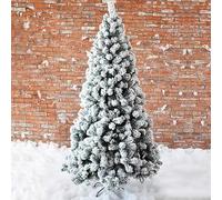 tylxayoxa Sapin De Noël Artificiel Floqué Neige avec Support en Métal | Décoration Réaliste Luxe, Montage Facile(6 FT)
