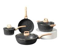 tylydmy poêles à frire Ensemble de 8 casseroles et poêles antiadhésives en granit avec poêle à frire, sauteuse, marmite sauce