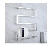 tylydmy seche Serviette Sèche-Serviettes électrique Mural en Acier Inoxydable avec minuterie, 5 résistances chauffantes, argenté, câblé (Prise argentée)(Silver,Plugin)