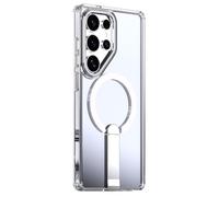 TYLYJSU Magnetic Coque pour Samsung Galaxy S26 Ultra/S26 Plus/S26, Pliage Béquille Transparente Etui Charge sans Fil Anti-Jaunissement Couverture,Clear,S26