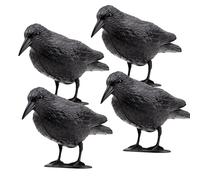 Tymar Corbeau, répulsif à pigeons pour balcon, répulsif à pigeons, leurre de corbeau, répulsif à oiseaux en plastique (Corbeau; 4 pièces)