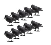 Tymar Corbeau, répulsif à pigeons pour balcon, répulsif anti-pigeons, leurre de corbeau, répulsif pour oiseaux en plastique (Corbeau; 10 pièces)