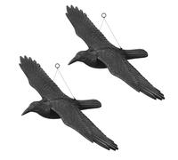 Tymar Corbeau volant, répulsif à pigeons pour balcon, répulsif à pigeons, leurre de corbeau, répulsif à oiseaux en plastique (Corbeau volant; 2 pièces)